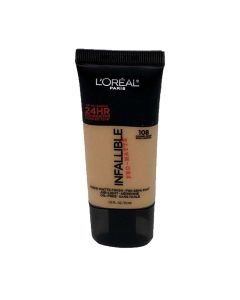 L'oréal Paris 108 Caramel Beige Base de Maquillaje Infalible 24hr Pro Matte