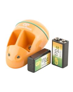 Gp Batería 2 Tipo C 9v Recargable + Cargador Naranja