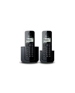 Panasonic | Kit de Telephone | con 2 Auriculares | Dect Llamada Conferencia Intercom | Caller Id | Memora de 50 Flash | Bloqueo de Teclado | Negro