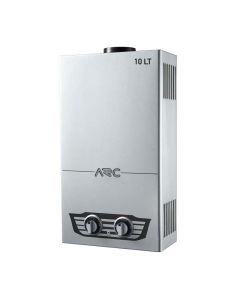 Calentador de Agua a Gas ARC | 20 KW | 10 litros | Indicador de Batería | Plateado